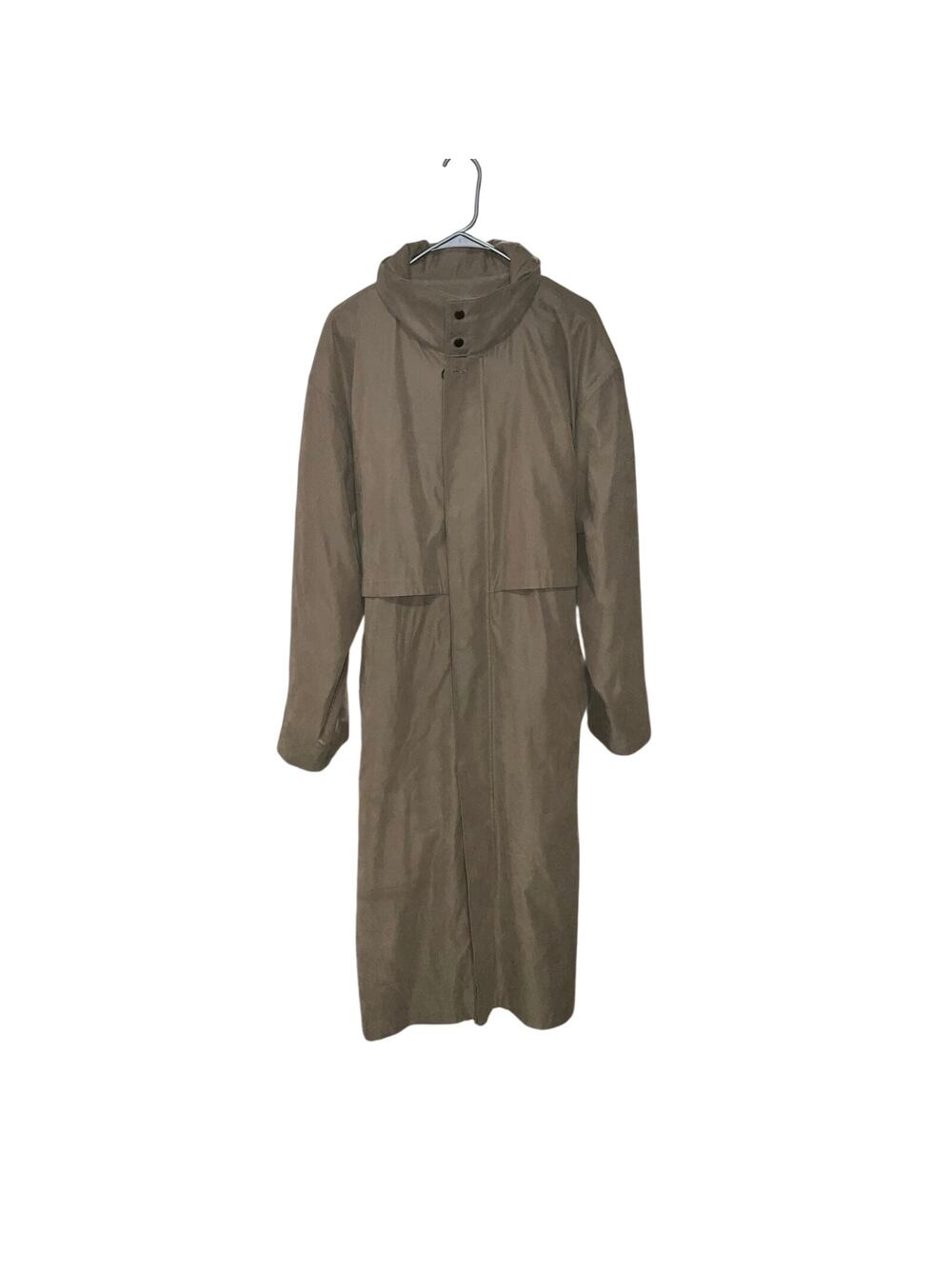 London Fog Khaki Taupe Brown Belted Removable Liner Trench Coat Size 42
